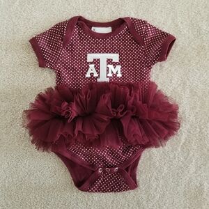 Two Feet Ahead Texas A&M Maroon Frilly Tutu Romper Size 6M